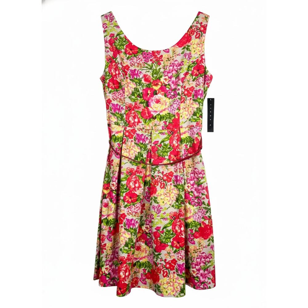 NWT Tiana B. Women's 14 Romantic Bloomcore Floral Belted Fit & Flare Dress